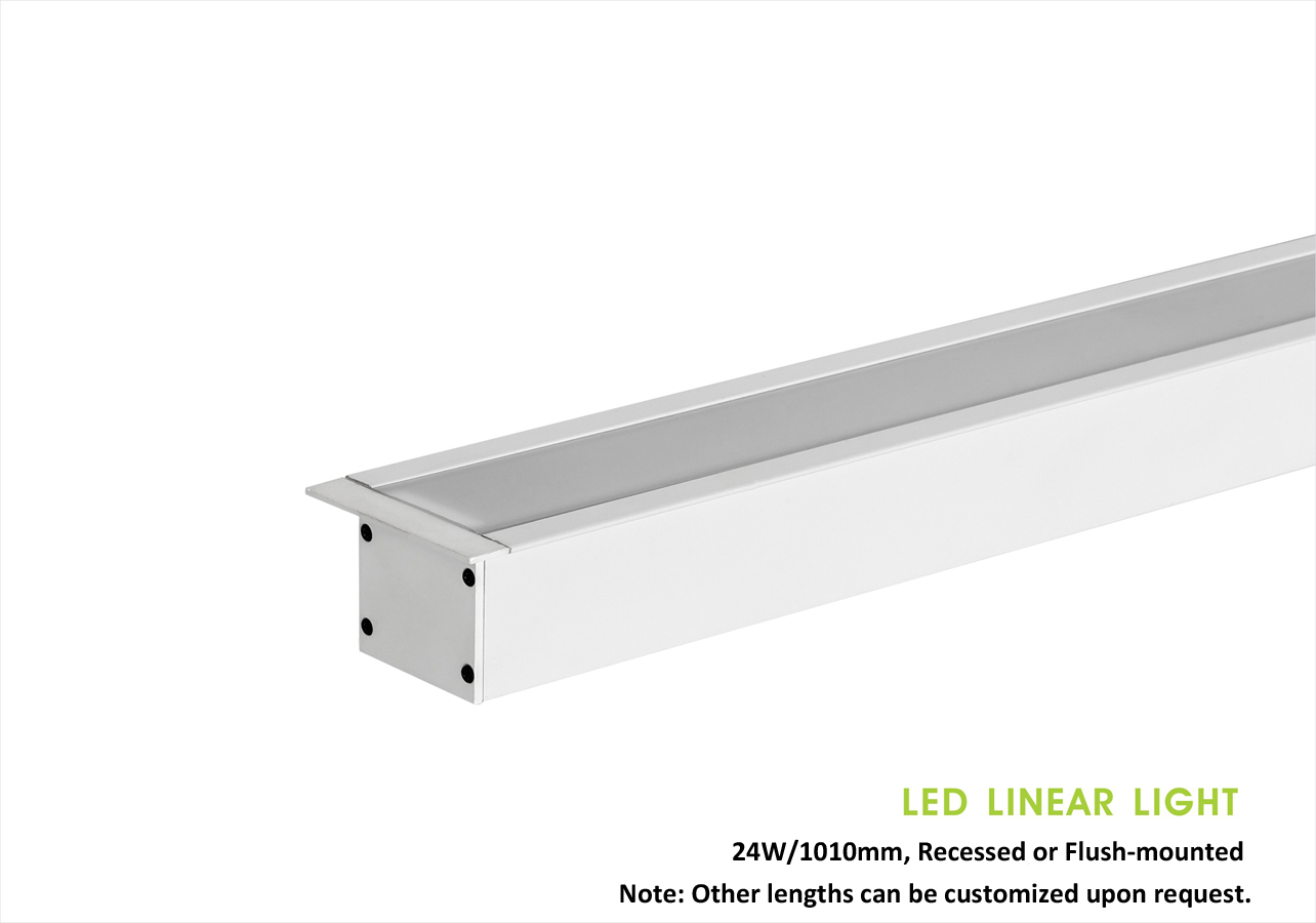 Flush-mounted Led Linear light with trim 103535T,24W, 35x35mm